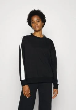 Aktion 🌟 Even&Odd Damen OVERSIZED SWEATSHIRT WITH STRIPE - Sweatshirt - Black ✨