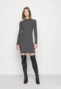 Top 10 🔔 Even&Odd Damen Rushed Edges Mini High Neck Long Sleeves Dress - Etuikleid - Black/ White ⌛