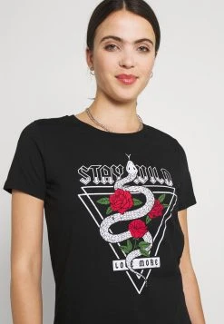 Bester Verkauf ⌛ Even&Odd T-Shirt Print - Black | Damen 🌟 -Even Od Verkaufe 085561a1f19f467aa778f12241e6c338