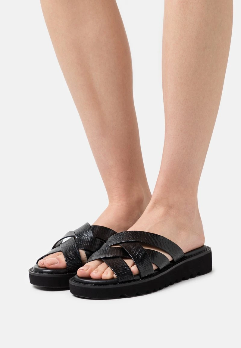 Aktion 🔔 Even&Odd Damen Pantolette Flach - Black 👏 3 Aktion 🔔 Even&Odd Damen Pantolette Flach - Black 👏