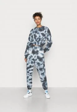 Schlussverkauf ⭐ Even&Odd Damen SET - CROPPED SWEAT & JOGGER IN TIE DYE - Sweatshirt - Grey ⌛