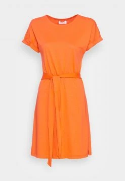 Am billigsten 😀 Even&Odd BASIC Short Sleeves Mini Belted Dress - Jerseykleid - Orange | Damen 🥰 -Even Od Verkaufe 1c10831db8cb49abb7d52cbe989113d5