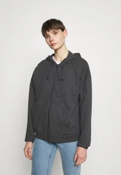 Rabatt 🧨 Even&Odd Damen OVERSIZED HOODED ZIP JACKET - Sweatjacke - Mottled Dark Grey ⭐