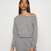 Auslauf ⭐ Even&Odd Damen Off Shoulder&Jogger Set - Sweatshirt - Mottled Grey ✨ -Even Od Verkaufe 1f61bd90f9104baab3e2805e0ea0fa4a