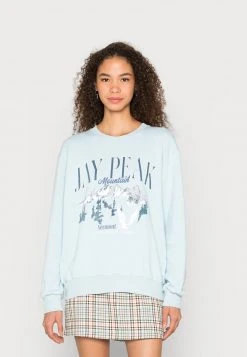 Am billigsten 🥰 Even&Odd Damen PRINTED OVERSIZED - Sweatshirt - Light Blue ✨