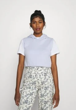 Am billigsten ⌛ Even&Odd Damen Cropped Sleeveless Hoodie - Sweatshirt - Light Blue ❤️