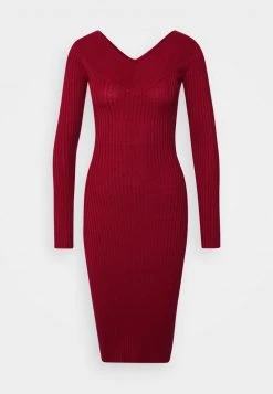 Blitzangebot 👍 Even&Odd Damen KNIT V NECK MIDI BODYCON DRESS - Etuikleid - Red 👍 -Even Od Verkaufe 34fae019320e4b45bb3af392f5e4e359