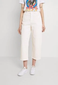 Budget 👏 Even&Odd Wide Leg Cropped Jeans - Jeans Straight Leg - White | Damen 👏