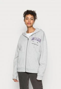 Coupon ⭐ Even&Odd Damen EMBROIDERED OVERSIZED HOODED ZIP JACKET - Sweatjacke - Mottled Light Grey 🧨