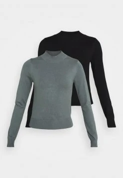 Am billigsten ✨ Even&Odd Damen 2 PACK - Strickpullover - Black/green ⌛ -Even Od Verkaufe 38452acb147d49cd9da2d8bcc125c84a