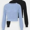 Bester Verkauf ⭐ Even&Odd Damen 2 PACK - Strickpullover - Black/light Blue 😀 -Even Od Verkaufe 46ea446af7b647149a560ccef75796d1