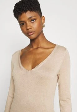 Neu 👏 Even&Odd Damen KNIT MAXI V NECK DRESS WITH SLIT - Strickkleid - Camel 😍 -Even Od Verkaufe 5c9ace71db004e5d9857c688d9545519