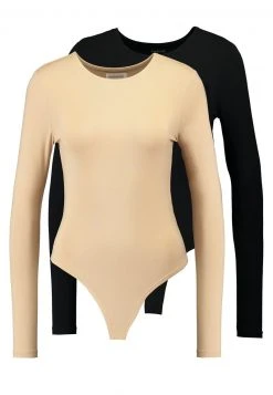 Auslauf 😉 Even&Odd 2 PACK - Langarmshirt - Tan/black | Damen 🧨