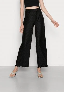 Budget 🧨 Even&Odd Damen Plisse Scallop Hem Trouser - Stoffhose - Black ⭐