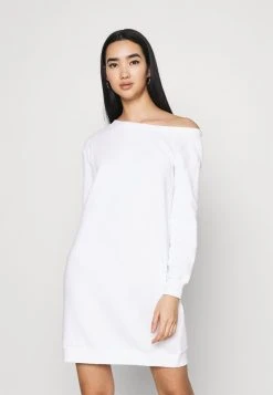 Am billigsten 🧨 Even&Odd Damen SWEAT OFF SHOULDER MINI DRESS - Freizeitkleid - White 🔔