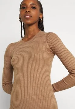 Schlussverkauf 🎉 Even&Odd Damen Knit Mini Wide Rib Basic Dress - Etuikleid - Mottled Dark Brown 🔔 -Even Od Verkaufe 64432b9ada6d4a8e932e39de1fe41a1c