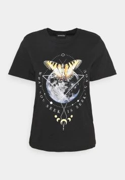 Rabatt 🌟 Even&Odd HATTIE MOON AND BUTTERLY TEE - T-Shirt Print - Black | Damen 🔔 -Even Od Verkaufe 69dfe643e918485086505638a8c449df