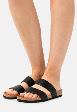 Auslauf 😀 Even&Odd Damen Pantolette Flach - Black ⌛