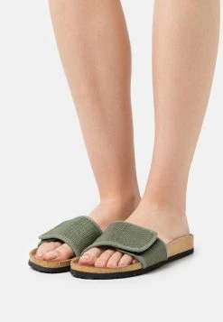 Am billigsten ⌛ Even&Odd Damen Pantolette Flach - Khaki 👏