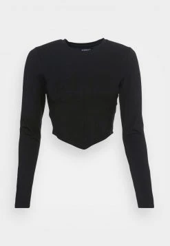 Besorgen 🔥 Even&Odd Damen CROPPED LONG SLEEVE WITH POINTY HEM - Langarmshirt - Black 🎉 -Even Od Verkaufe 6de5abf0fa034413a6cea47e947470d6