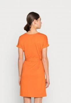 Am billigsten 😀 Even&Odd BASIC Short Sleeves Mini Belted Dress - Jerseykleid - Orange | Damen 🥰 -Even Od Verkaufe 6e97c5463e474be3b57e315f11419cc4