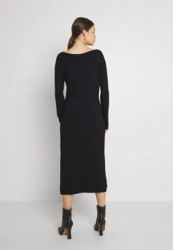 Angebote 🛒 Even&Odd Damen KNIT MAXI V NECK 😉 DRESS WITH SLIT - Strickkleid - Black ❤️ -Even Od Verkaufe 74ed1fc359c54cfa86c831995af5547e