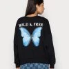 Brandneu ✨ Even&Odd Damen BUTTERFLY BACK PRINT OVERSIZED - Sweatshirt - Black 🛒 -Even Od Verkaufe 829a0e1d08ec4726908cf10b353c81d2