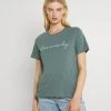 Aktion 💯 Even&Odd Damen T-Shirt Print - Green ✨ -Even Od Verkaufe 8450b948260447988a113e6df48ffb80