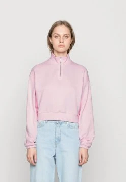 Blitzangebot 😀 Even&Odd Damen CROPPED WITH HALF ZIP COLLAR - Sweatshirt - Light Pink ✔️