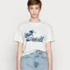Coupon 💯 Even&Odd Damen T-Shirt Print - White ❤️ -Even Od Verkaufe 9651c766009a482a8537fd6feeb6f776