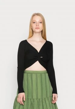 Rabatt 😀 Even&Odd Damen WRAP FRONT JUMPER - Strickpullover - Black ✨