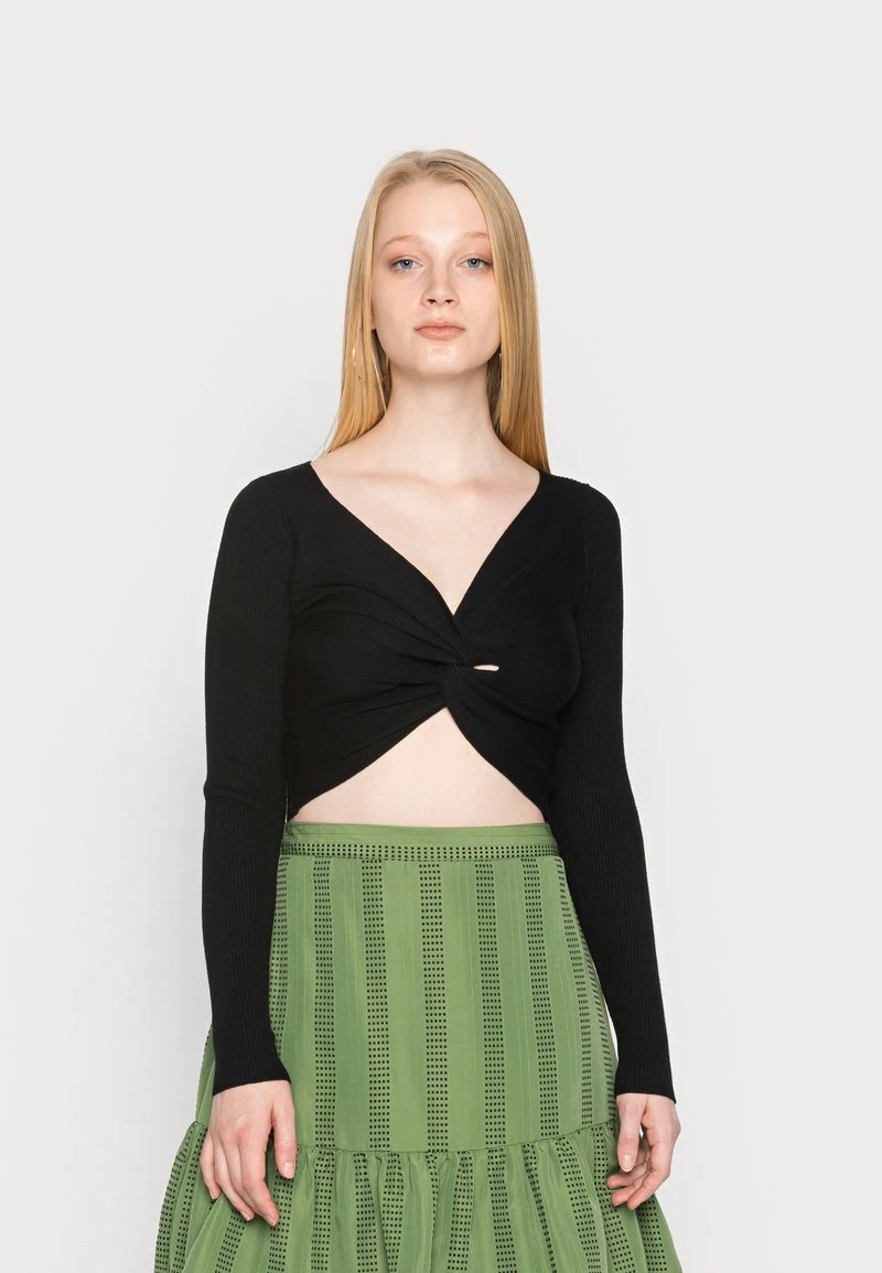 Rabatt 😀 Even&Odd Damen WRAP FRONT JUMPER - Strickpullover - Black ✨ 3 Rabatt 😀 Even&Odd Damen WRAP FRONT JUMPER - Strickpullover - Black ✨