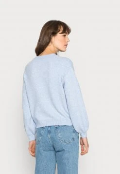 Aktion 👏 Even&Odd POINTELLE CREW NECK JUMPER - Strickpullover - Mottled Light Blue | Damen ✨ -Even Od Verkaufe 98bf5928340b41dc927ad4d536e86a0d