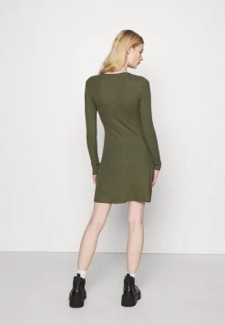 Bestpreis 😉 Even&Odd Ribbed Button Through Mini ✔️ Dress - Strickkleid - Green | Damen ⌛ -Even Od Verkaufe 9d43618e42274282962946bfa82091f7