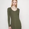Bestpreis 😉 Even&Odd Ribbed Button Through Mini ✔️ Dress - Strickkleid - Green | Damen ⌛ -Even Od Verkaufe a2ec6882b30b460288bcbd0e2408b22a