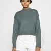 Auslauf 😀 Even&Odd Damen Strickpullover - Dark Green ⌛