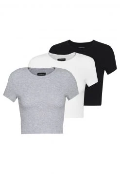 Coupon 😀 Even&Odd Damen 3 PACK - T-Shirt Basic - White/black/light Grey 🌟