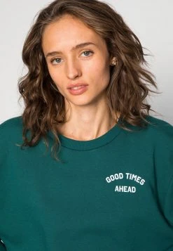 Billig 😀 Even&Odd Oversized Printed Sweatshirt - Sweatshirt - Dark Green | Damen 🧨 -Even Od Verkaufe a5ce3225673e40ce83e779d89bff4d9c