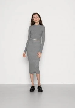 Bestpreis ✔️ Even&Odd Damen PERKIN CROPPED SKIRT SET - Strickpullover - Mottled Grey 🎁