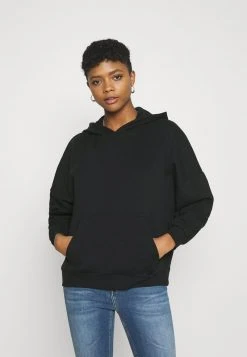 Coupon ❤️ Even&Odd Damen HOODIE LONG WITHOUT DRAWCORD AND POCKET - Kapuzenpullover - Black 🔥
