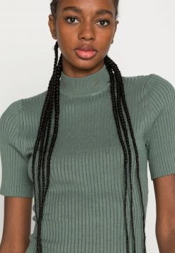 Neu 🌟 Even&Odd Damen PERKIN NECK SHORT SLEEVE 🤩 DRESS - Strickkleid - Olive ✨ -Even Od Verkaufe b7b5cd15c2284d2ba724a8f876230173