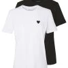 Blitzangebot 💯 Even&Odd 2PACK - T-Shirt Basic - White/black | Damen 😉 -Even Od Verkaufe bdfe173cdae54ecc8e36d90ad77df279