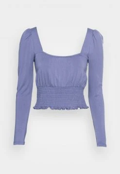 Besorgen 🛒 Even&Odd Damen SHIRRING DETAIL LONG SLEEVE CROP WITH GATHER - Langarmshirt - Blue 😉 -Even Od Verkaufe bfe3f7dfc5704b6987028bddcf5d924c