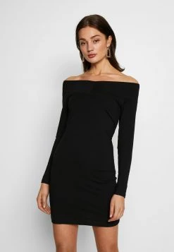 Neu ⭐ Even&Odd Damen BASIC - OFF-SHOULDER MINI LONG SLEEVES DRESS - Etuikleid - Black 🛒