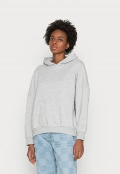 Bestes Angebot 🔥 Even&Odd Damen HOODIE LONG WITHOUT DRAWCORD AND POCKET - Kapuzenpullover - Mottled Light Grey ⭐