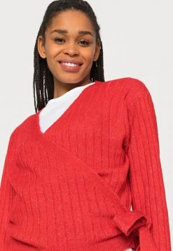 Billig 🧨 Even&Odd Damen WRAPPED CARDIGAN - Strickjacke - Red 🔔 -Even Od Verkaufe c3e02399d7e9499597a1169646592803