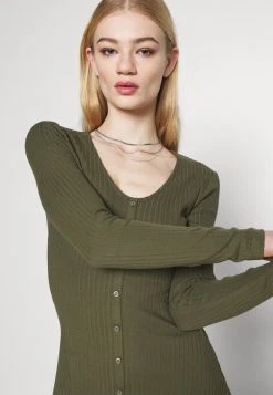 Bestpreis 😉 Even&Odd Ribbed Button Through Mini ✔️ Dress - Strickkleid - Green | Damen ⌛ -Even Od Verkaufe c634473fe66a4f31bc7904c5bd9fe354