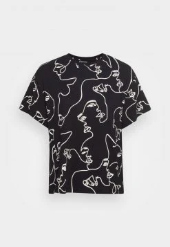 Coupon 🎁 Even&Odd Damen TONJA ABSTRACT LINE FACE AOP TEE - T-Shirt Print - Black 🥰 -Even Od Verkaufe d2f517a6f14c40ffb06c8438b3f4c798