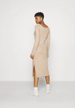 Neu 👏 Even&Odd Damen KNIT MAXI V NECK DRESS WITH SLIT - Strickkleid - Camel 😍 -Even Od Verkaufe d4056a7984db4587a72e8baad401f2ea
