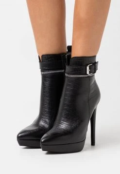 Bester Verkauf ⭐ Even&Odd Damen LEATHER - High Heel Stiefelette - Black 🛒